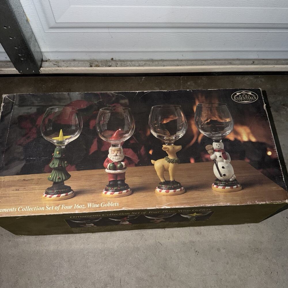 Vintage RARE Box Set Home Essentials Christmas Ornaments Goblets 2003 Complete